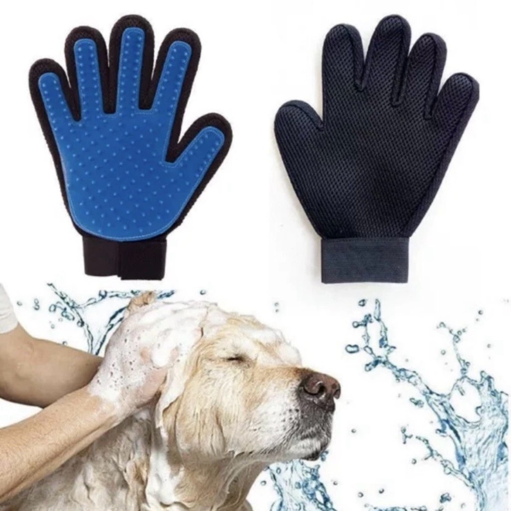 Pet Grooming Gloves Brush Dog Cat Hair Remover Mitt Massage Deshedding 1 Pair